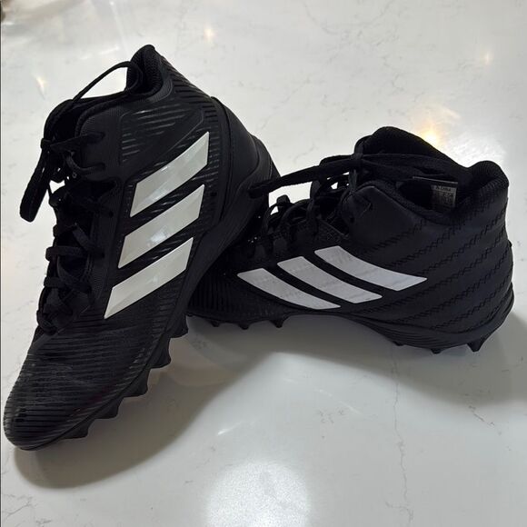 Adidas Baseball Cleats Black and White.  Size Men’s 7.5 - Picture 1 of 8
